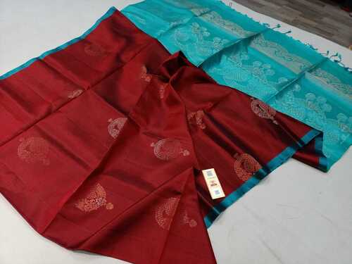 मैरॉन सिल्क हैंडलूम कांजीवरम रिच पल्लू