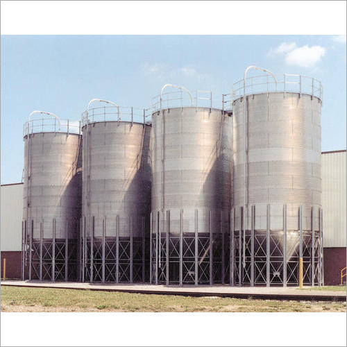 Silver Industrial Storage Silo