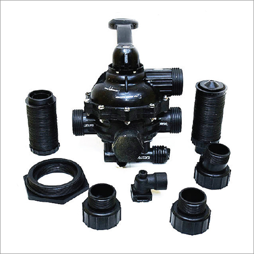 Plastic Multiport Valve - Pvc Material, 40 Nb / 1.5'' Size, Black Color | Automatic Control For Water Treatment, Easy Operation, Manual Drive