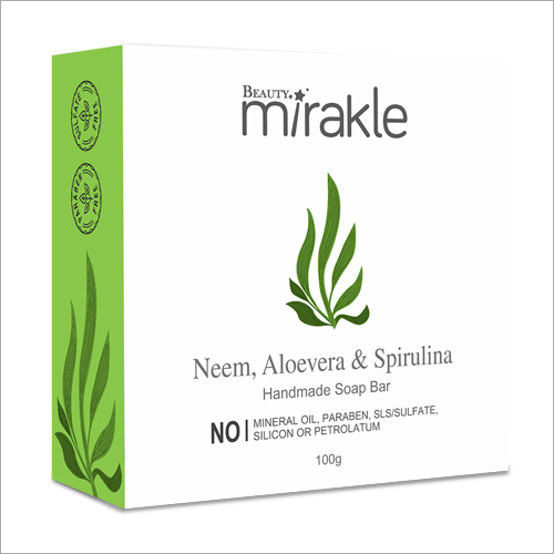 Neem Aloe Vera & Spirulina Handmade Soap Bar - Herbal Blend, Luxurious Bath Experience | Infused With Aloe Essence, Softens Skin, Self Logo