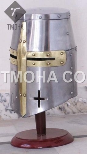 आयरन मध्यकालीन आर्मर हेलमेट नाइट हेलमेट क्रूसेडर हेलमेट प्राचीन हेलमेट क्रूसेडर हेलमेट Ah0139