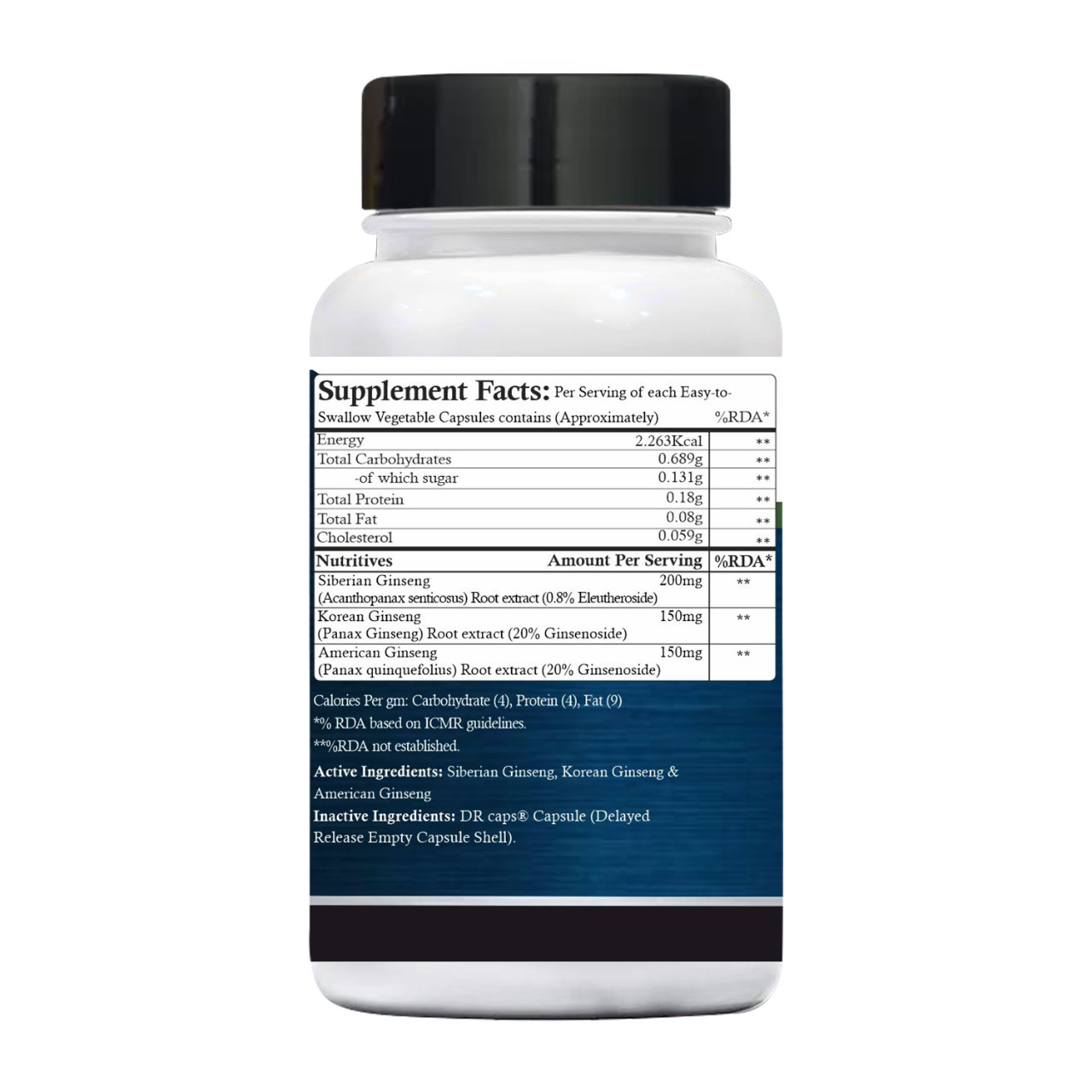 Triple Ginseng Root Extracts Capsules 500mg Efficacy: Promote Healthy & Growth