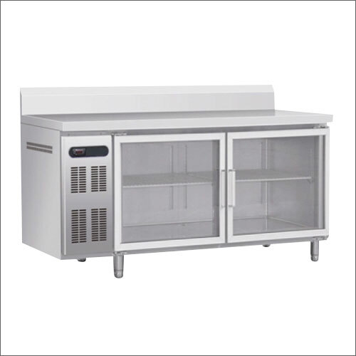 Gray Glass Door Under Counter Refrigerator