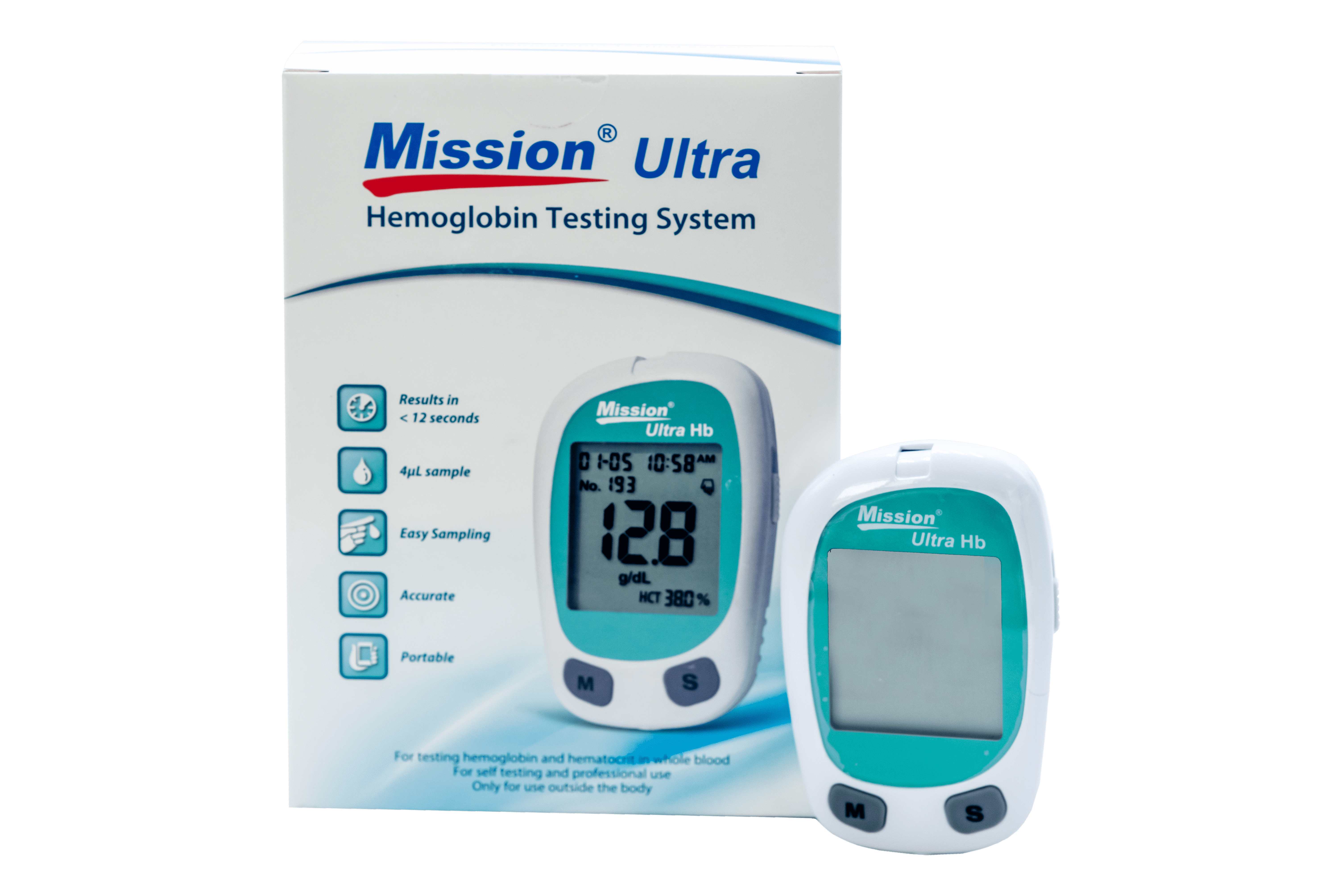 Hemoglobin Meter - Abs Plastic, 9.5 X 6.5 X 2.5 Cm | Color Lcd Display, Lithium-ion Battery, 50 Memory Readings