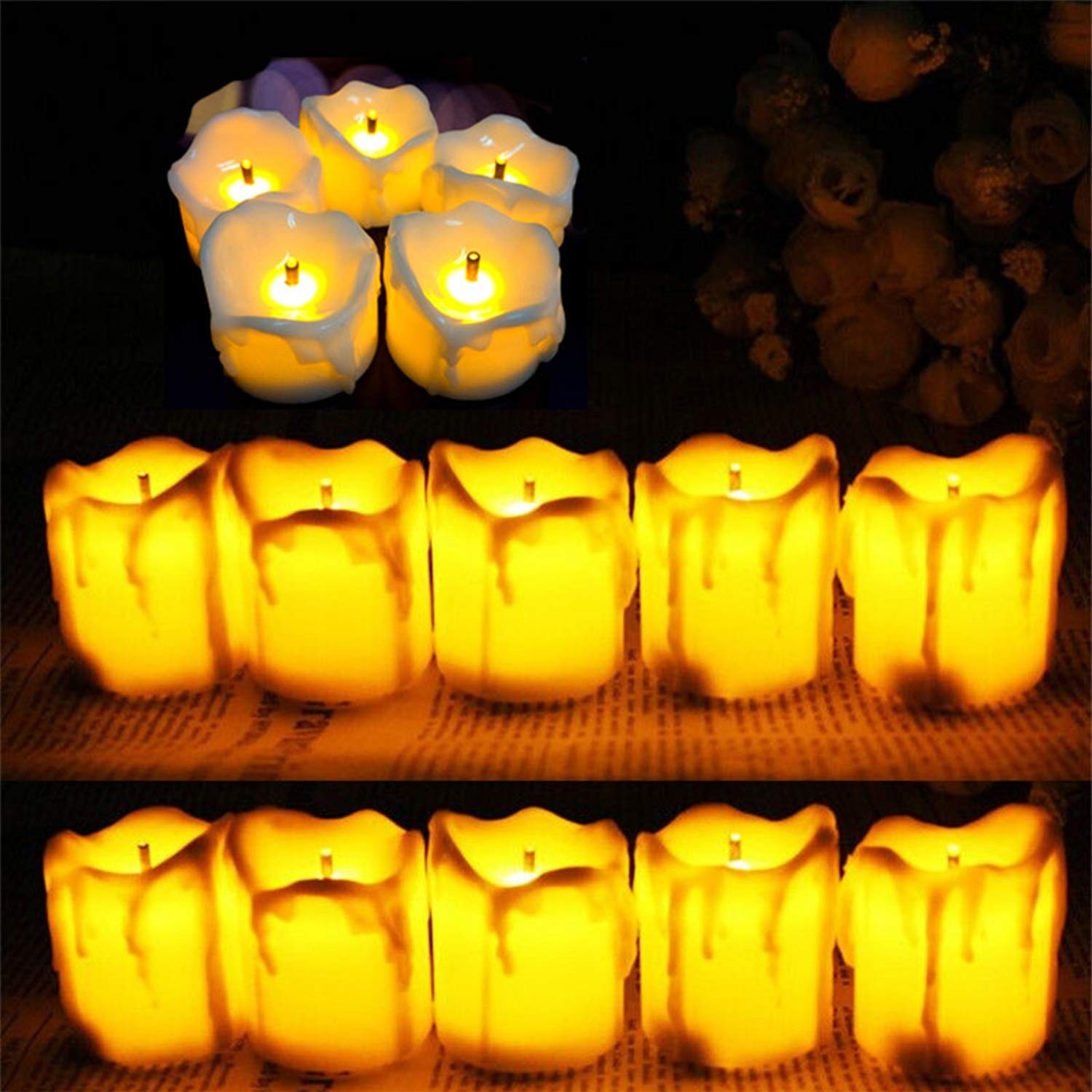 Acrylic Plastic Led Tea Light Candle - Cylindrical Shape, Warm White Color | Ideal For Home Decoration, Pulsating Led Light Source