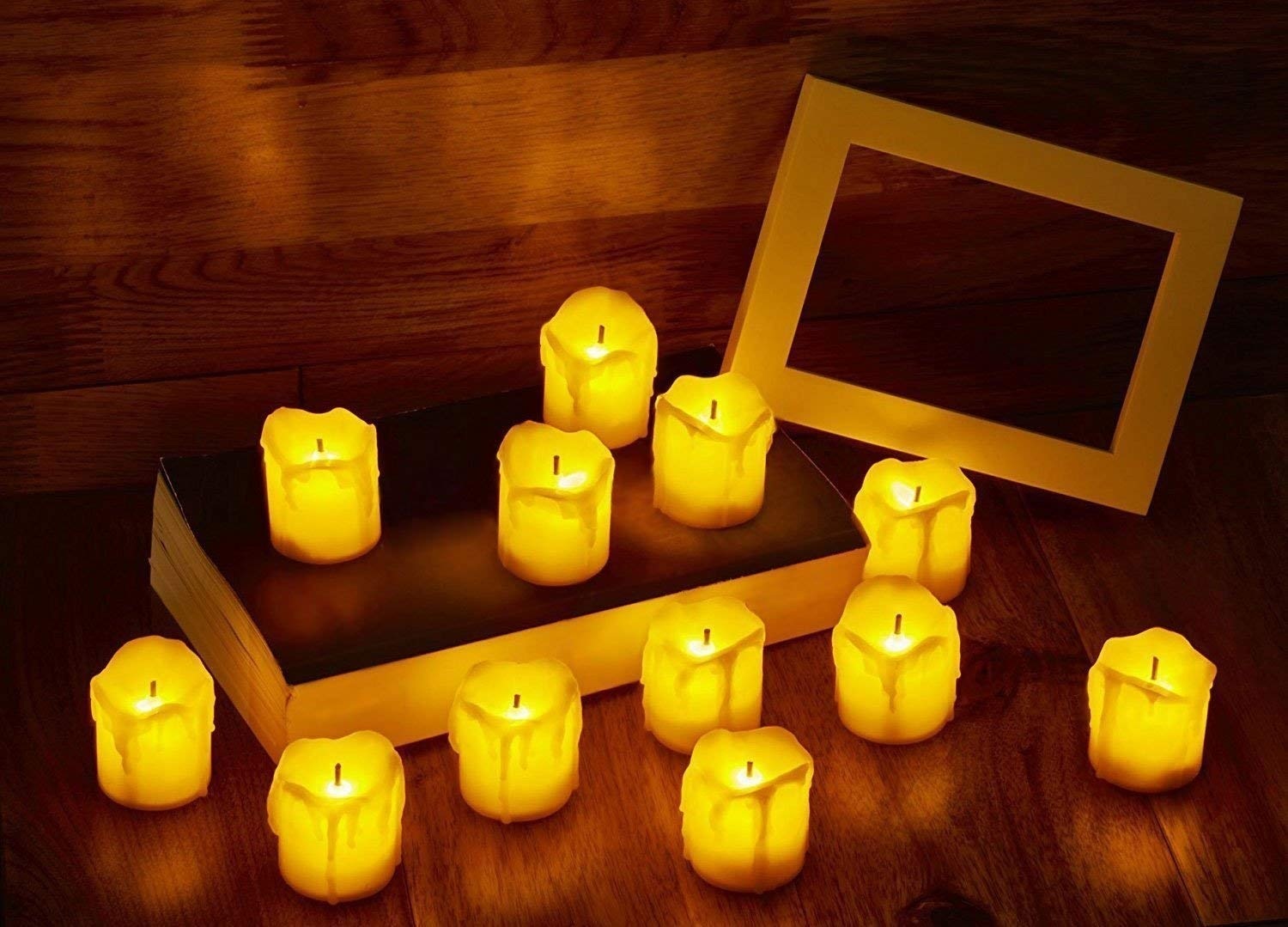 Acrylic Plastic Led Tea Light Candle - Cylindrical Shape, Warm White Color | Ideal For Home Decoration, Pulsating Led Light Source