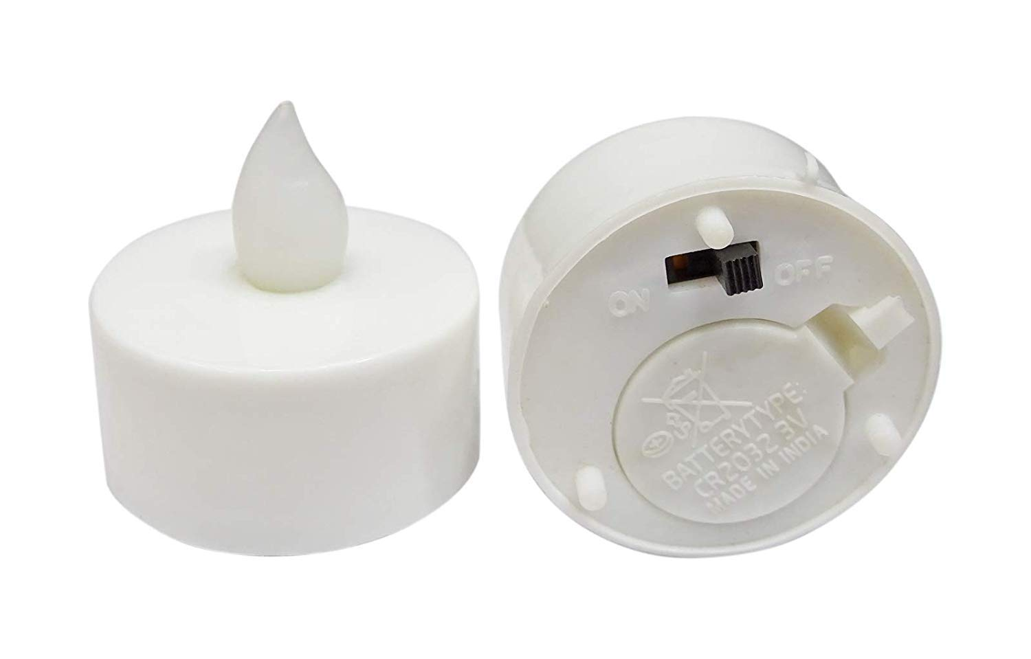 Flameless Beautiful Tealight Battery Operated Candles - Plastic Material, Cylindrical Shape, Warm White Color | Lightweight, Waterproof, Customizable Sizes, Led Lighting