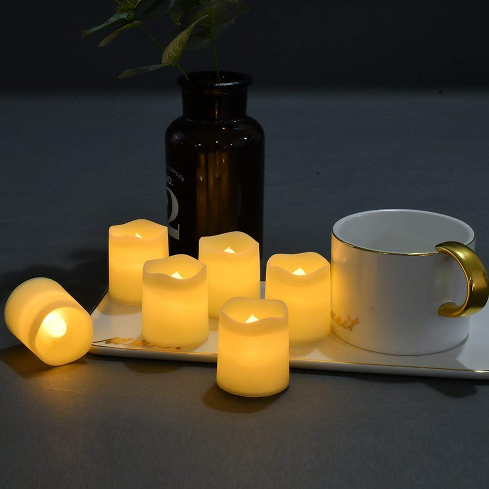 Flameless And Smokeless Battery Operated Cream Cut Tea Light Candle - Plastic, Round, Warm White | Indoor & Outdoor Decoration, Elegant & Safe Lighting Solution