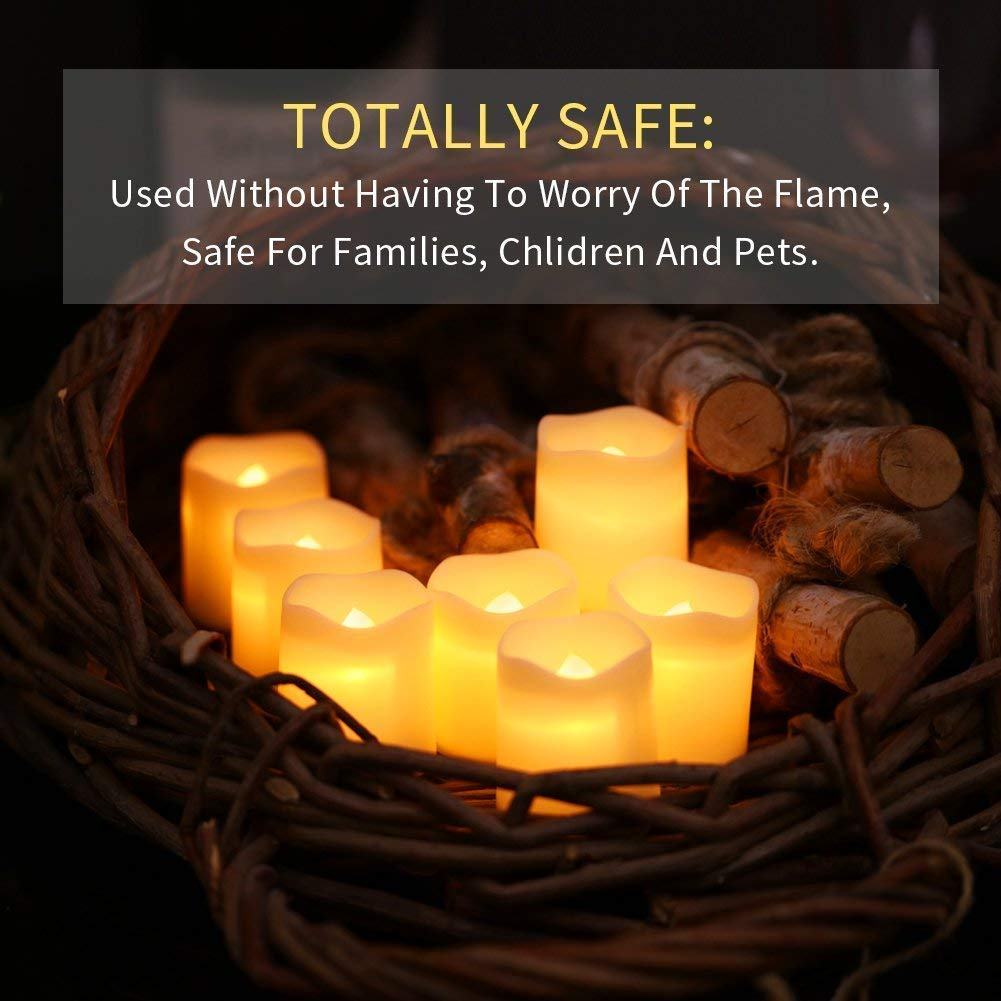 Flameless And Smokeless Battery Operated Cream Cut Tea Light Candle - Plastic, Round, Warm White | Indoor & Outdoor Decoration, Elegant & Safe Lighting Solution