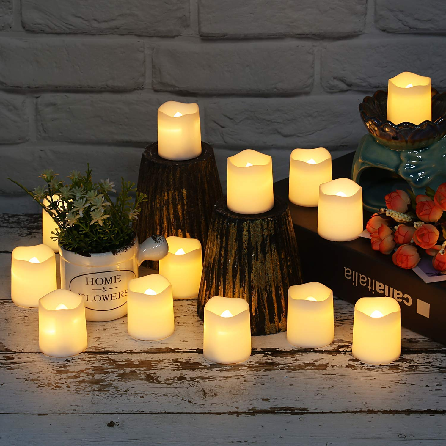 Flameless And Smokeless Battery Operated Cream Cut Tea Light Candle - Plastic, Round, Warm White | Indoor & Outdoor Decoration, Elegant & Safe Lighting Solution