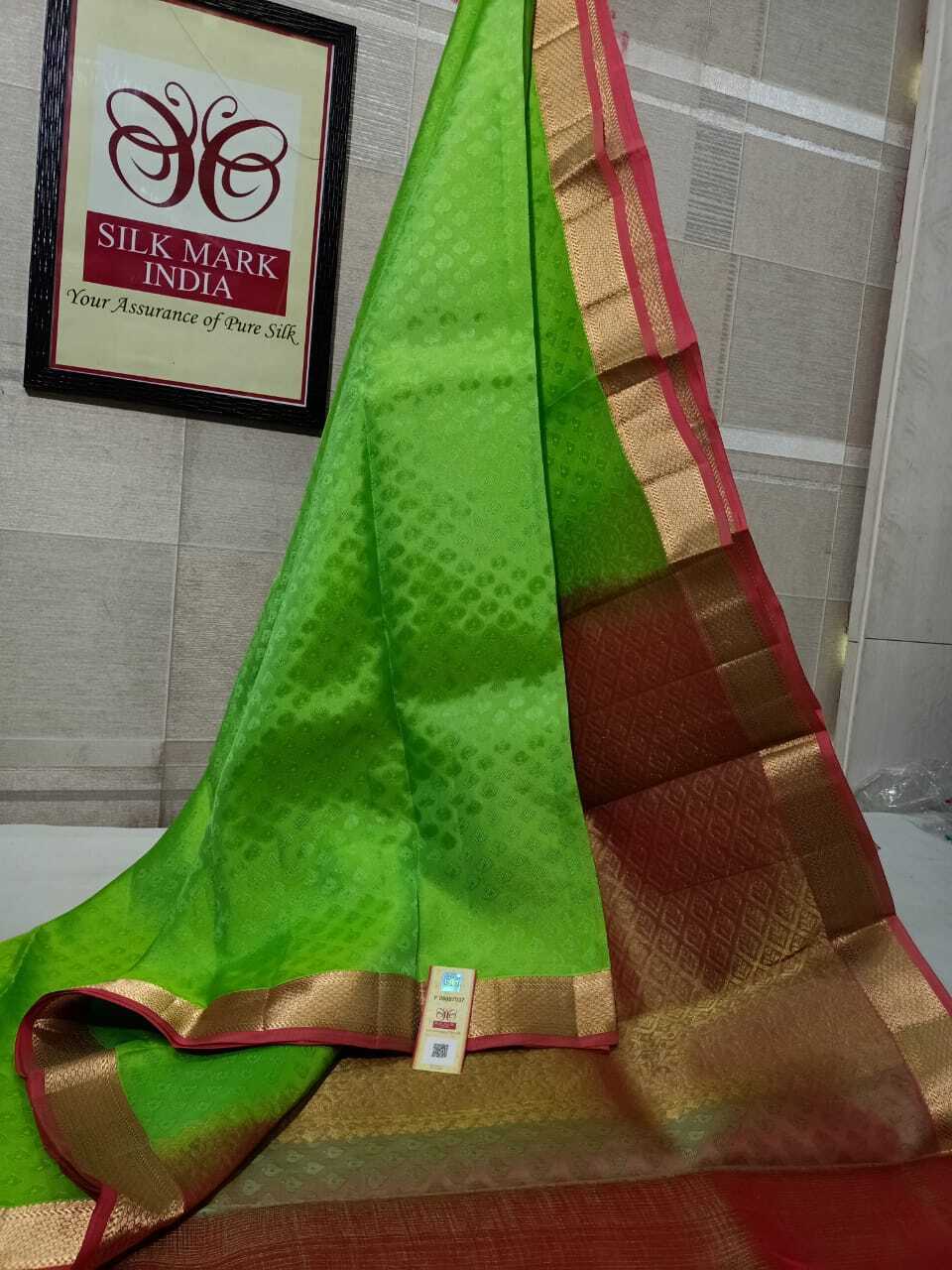 Green Pure Kanjivaram Embos Double Shade Colour