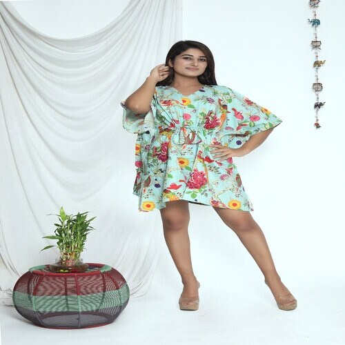 Womens Cotton Printed Short Kaftan - Cotton Material | Stylish Printed Design
