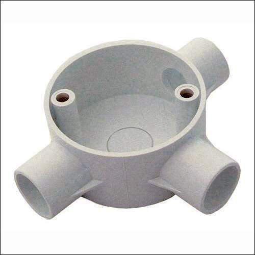 PVC Junction Boxes - Plastic Material, White Finish | Easy Installation, Prevents Arc & Short Circuit, Four-Way Junction for Electrical Conduit