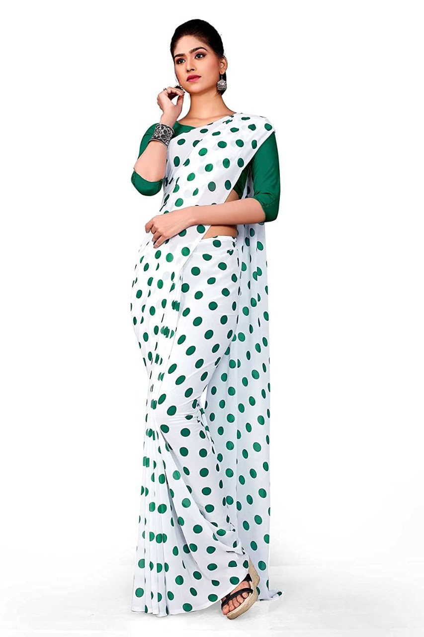 Georgette Print Saree - 6.30 Mtr Length With 0.80 Mtr Blouse Cloth | Breathable