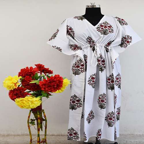 Handblock Kaftan Long