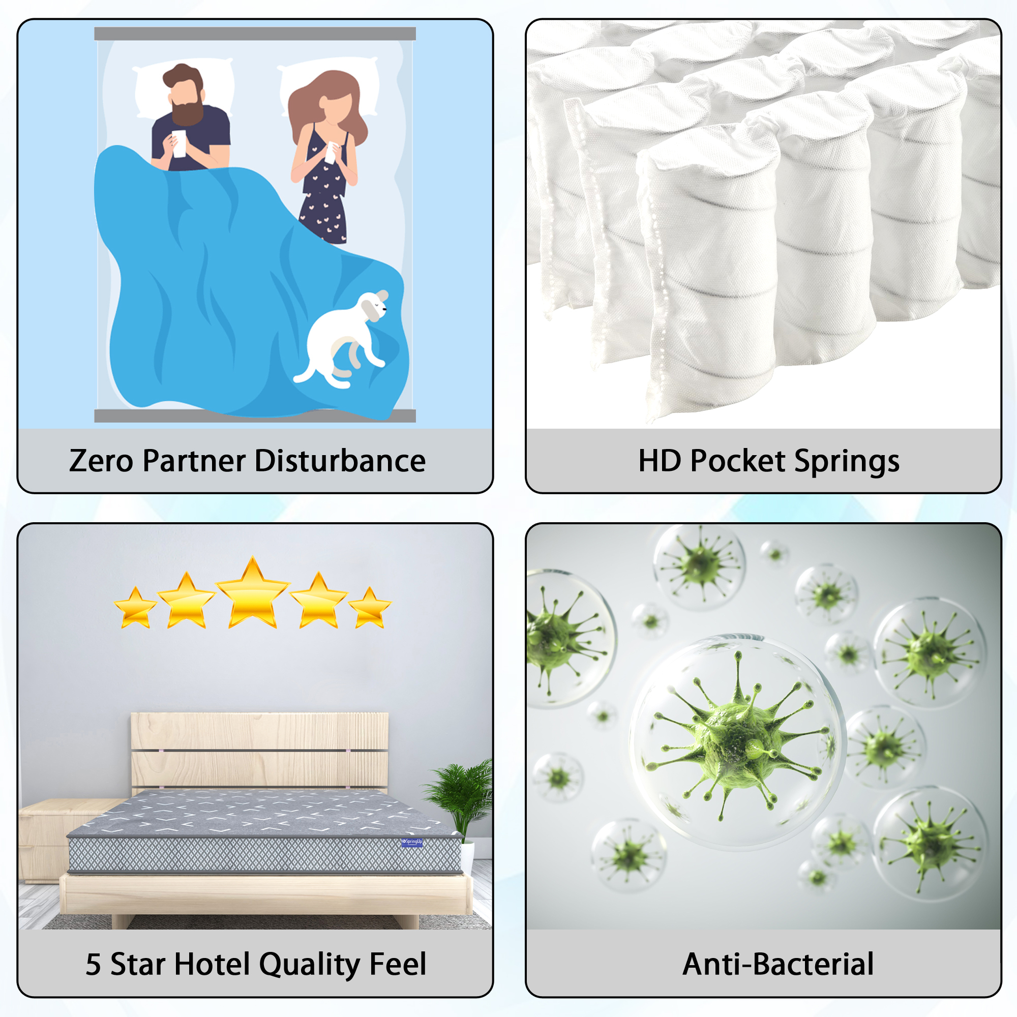 White Pocket Spring Mattress
