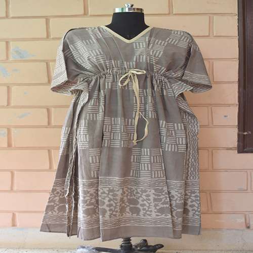 Long Bagru Kaftan