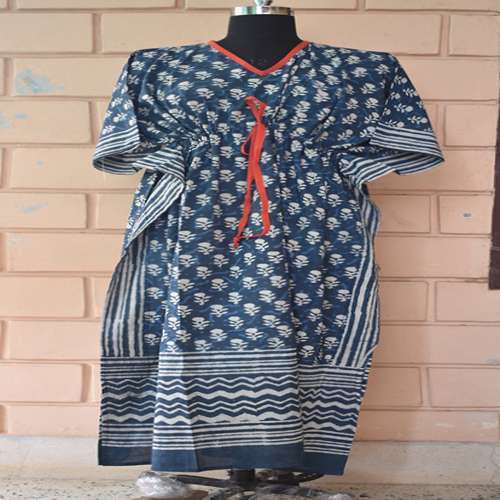 Long Bagru Kaftan
