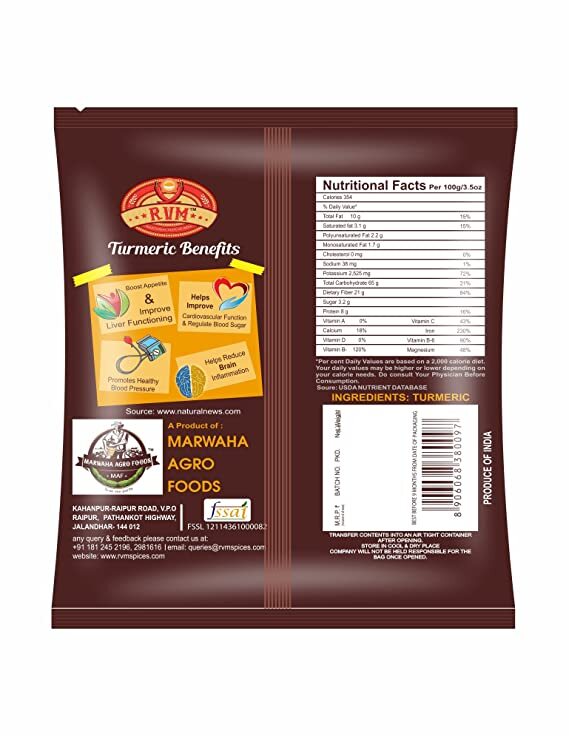 Haldi Powder - 100% Pure Dried Spice, Orangish Yellow Color, Packaged In 100 Gm | Fssai Certified, Natural Flavor, Store In Cool Dry Place