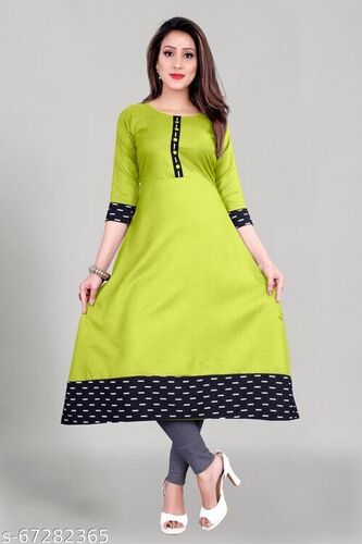 Green 5 Button Kurti