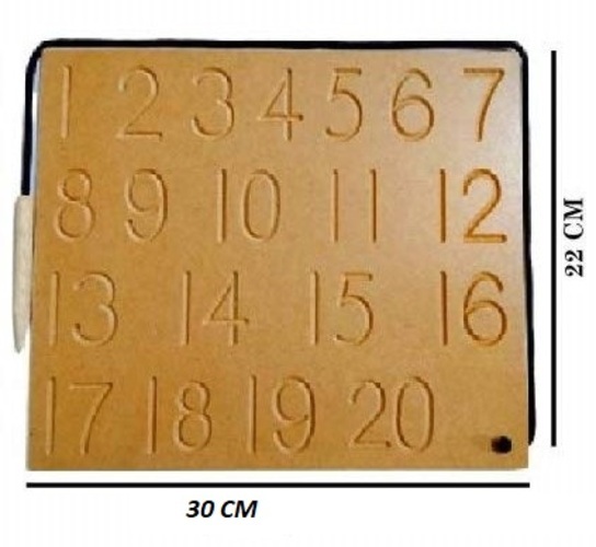 Brown Wooden Number Tracing Board