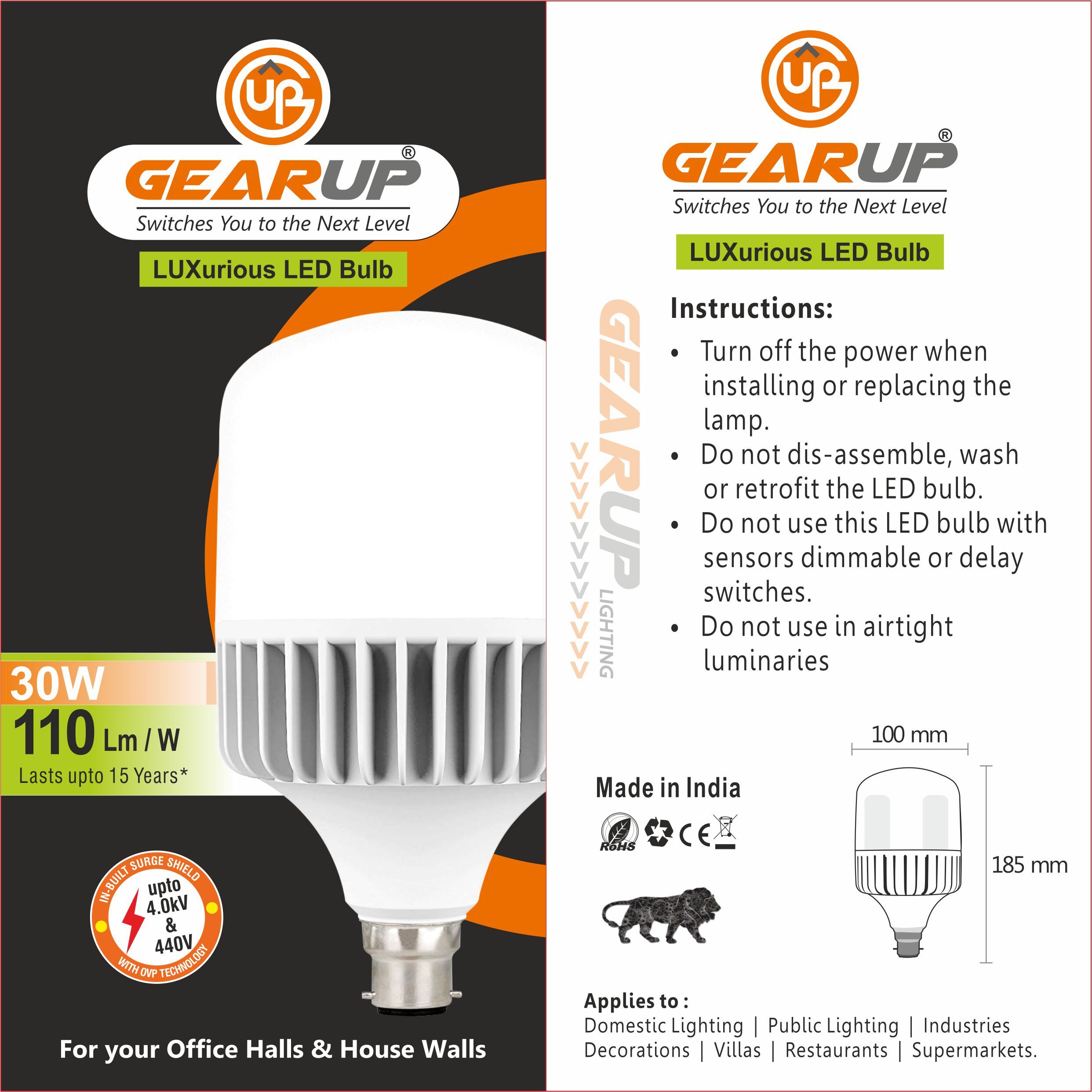 High Wattage Led Bulb Application: Lighting