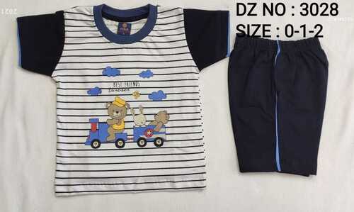 Boys Trendy Regular Fit T-shirt and Shorts - Cotton, XS-XXS-S Sizes | Printed Pattern, Short Sleeves, Custom Logo, Washable for Summer Fun