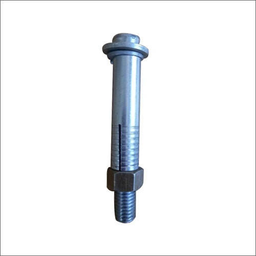 Industrial MS Anchor Bolt - Mild Steel, Customized Size, Polished Silver Finish | Used to Attach Structural Elements to Concrete
