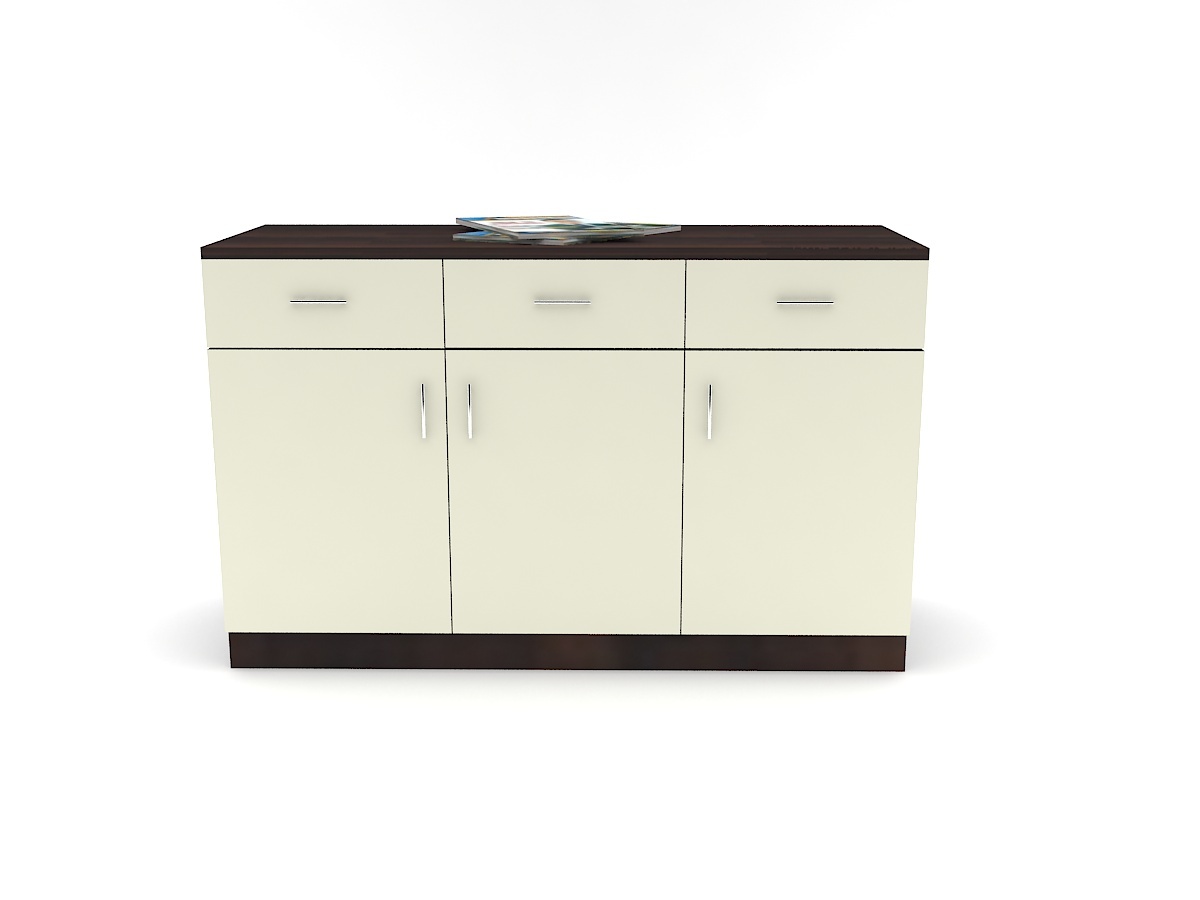 Machine Made Low Height Storage 3 Drawers And 3 Shutters