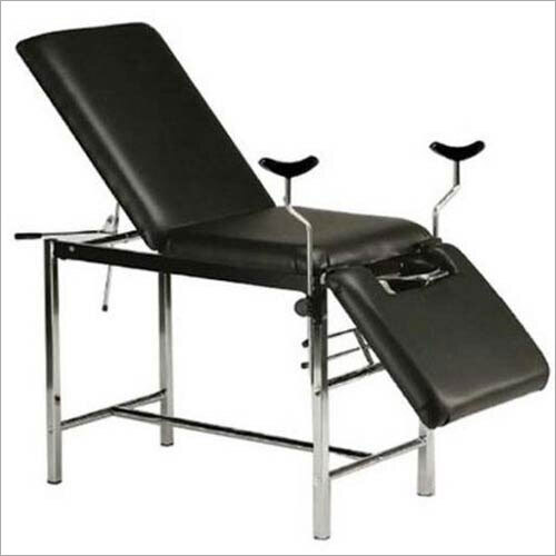 Labour Table - Height Adjustable, Mild Steel Frame | Black Finish, 1 Year Warranty for Hospital & Clinic Use