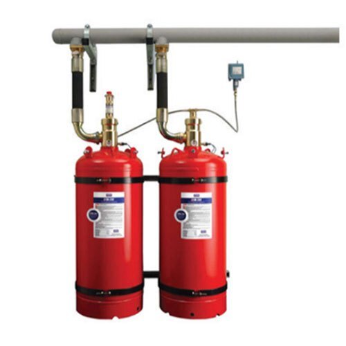 FM200 Fire Suppression System - M.S Material, Compact Dimensions, Bold Red Color | 1-Year Warranty, Fire Alarm Feature, Designed for Electrical Panels
