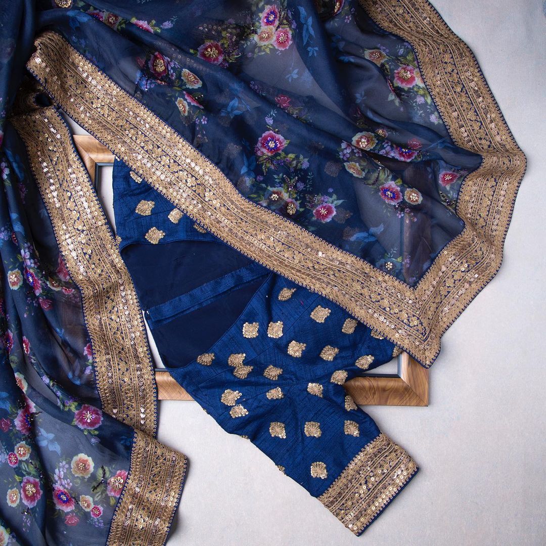 Indian Saree Heavy Khadi Organza Silk