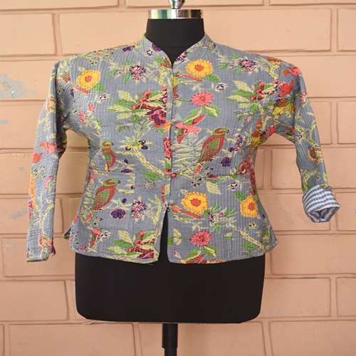 Cotton Quilted Jacket - Regular Fit, Long Sleeves, Button Closure | Stylish Pink Design For Sizes S-xl