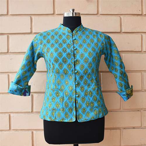 Cotton Quilted Jacket - Regular Fit, Long Sleeves, Button Closure | Stylish Pink Design For Sizes S-xl