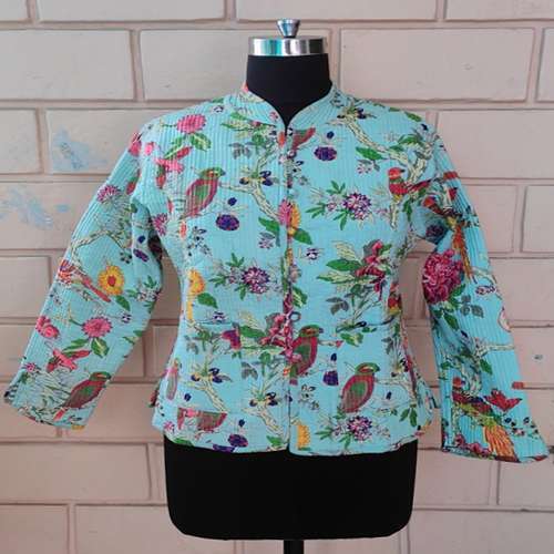 Cotton Quilted Jacket - Regular Fit, Long Sleeves, Button Closure | Stylish Pink Design For Sizes S-xl