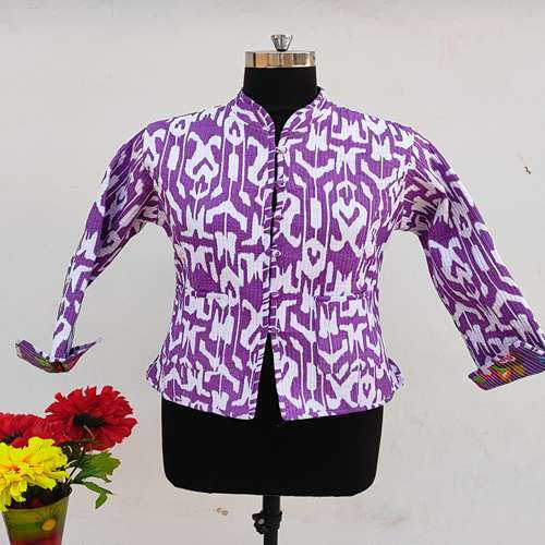 Cotton Quilted Jacket - Regular Fit, Long Sleeves, Button Closure | Stylish Pink Design For Sizes S-xl