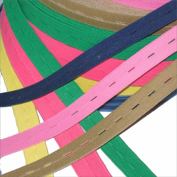 Buttonhole Elastic - Polyester, 15mm To 25mm Width, 30-100 Meter Length | Durable, Smooth Finish, Colorfast, Skin Friendly, Perfectly Stitched