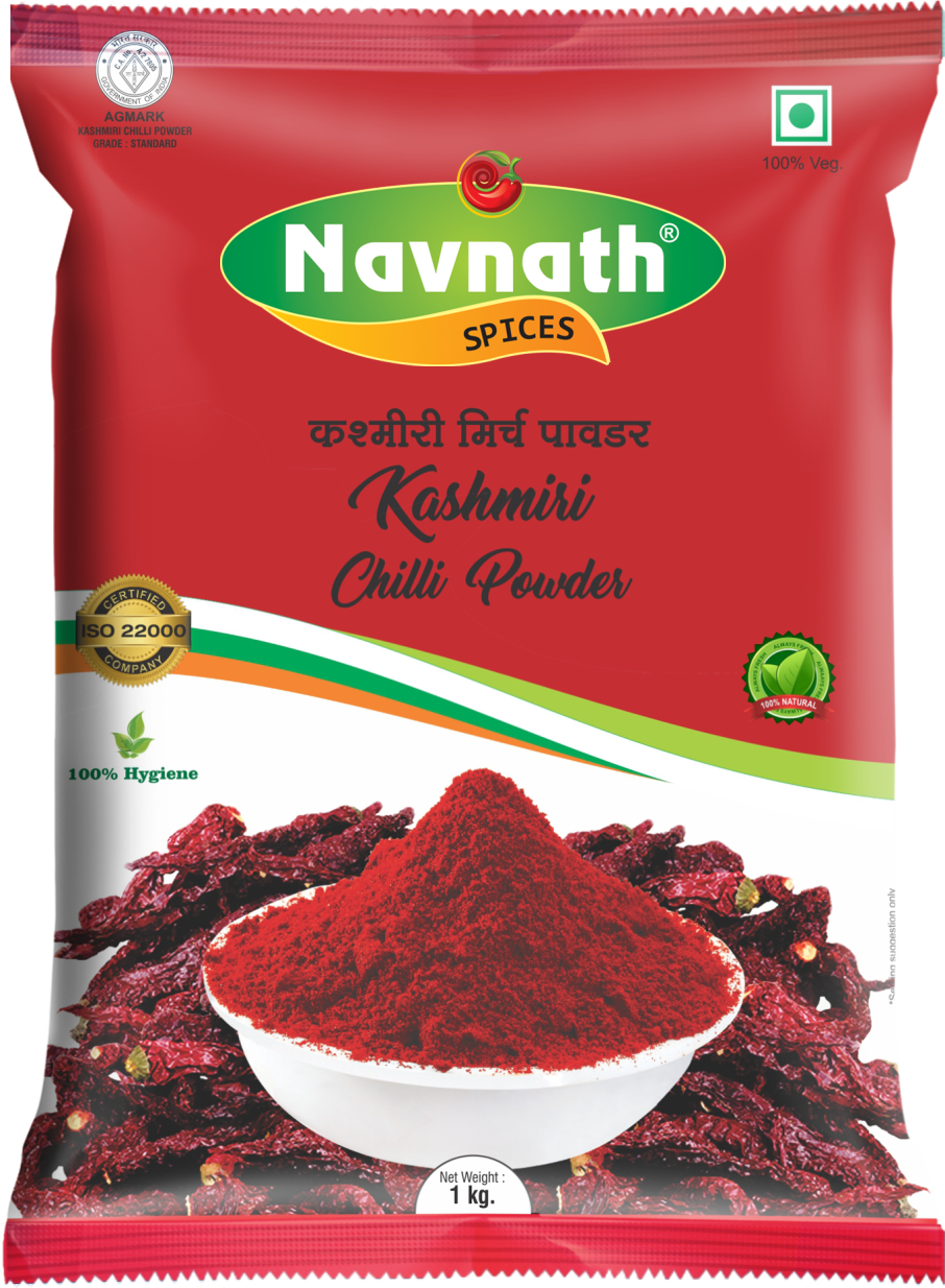 Kashmiri Chilli Powder - 25kg | Blended Powder, Spicy Flavor, Red Color, 8 Months Shelf Life