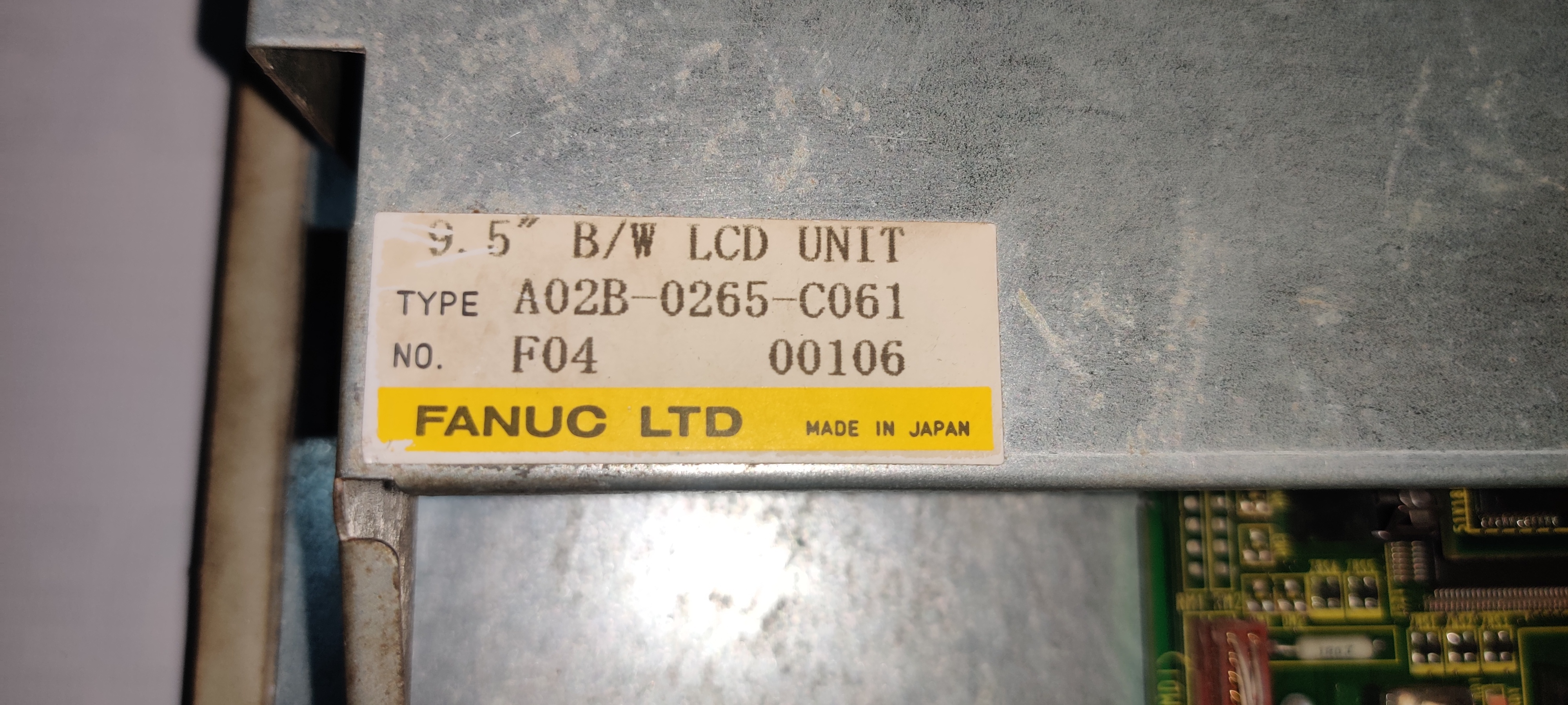 Fanuc Ltd A02b-0265-c061 Lcd Unit