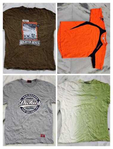 Imported Secondhand One Time Men's Round Neck T-Shirts Half Sleeves - Cotton Blend, Various Colors | Quality Fabric, Comfortable Fit