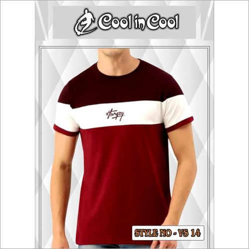 Multicolor Mens Round Neck Half Sleeve T Shirt