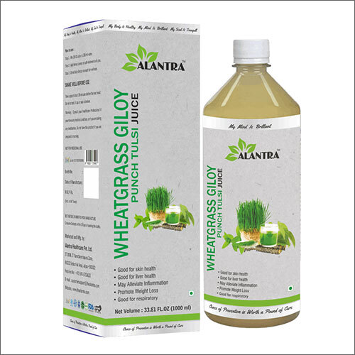 Wheatgrass Giloy Punch Tulsi Juice - 1000 ml Liquid, Ideal for Adults and Children in Convenient Bottle Packaging