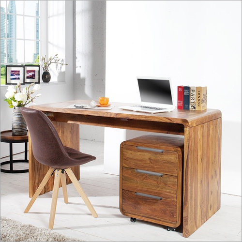 Modern Study Table - Solid Wood, Foldable Design | Eco-Friendly, Durable, Polished Finish for Indoor Use