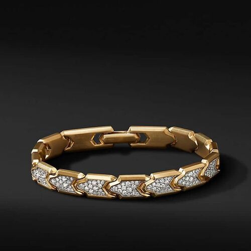 Yellow Gold Natural Diamond Men'S Bracelet Diamond Carat Weight: 2.50 Carat