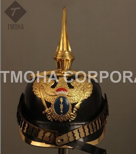Iron High Quality Medieval Ancient Helmet Pickelhaube Leather