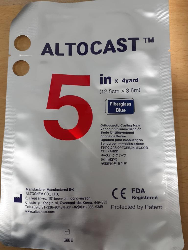 5inch Synthetic Orthopedic Casting Tape - 12.5cm X 360mtr, Fiber Material | Lightweight, Skin Friendly, Breathable, Easy To Operate, Disposable