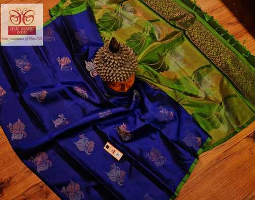 ब्लू प्योर सिल्क हैंडलूम थ्री लेयर बुड्डा