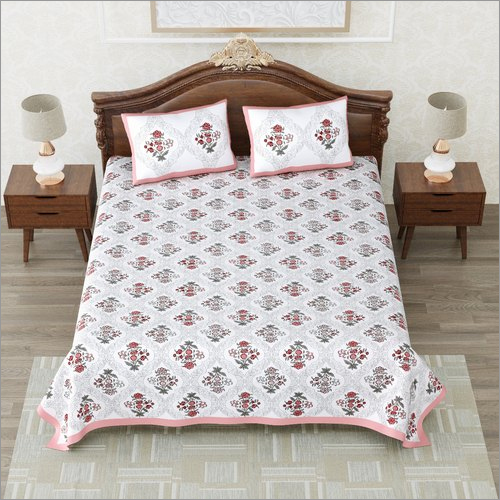 100% Cotton Bed Sheet - Double Size, Multicolor Floral Print | Washable For Home And Hotel Use, 100% Cotton Material