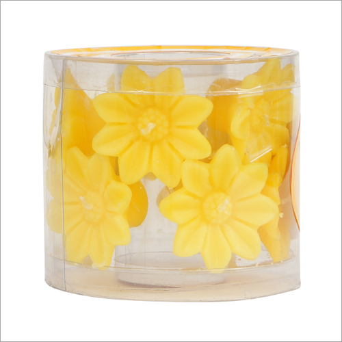 Lemon Aroma Floating Candles - Soy Wax, Cotton Wick, Bright Yellow Color | Relighting Design For Home Decoration & Religious Activities