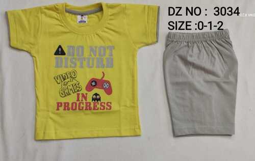 Boys T-Shirt and Shorts - Cotton, XXS/XS/S | Short Sleeves, Customized Logo, Trendy Printed Design, Summer Wear, Washable, Paint Decoration